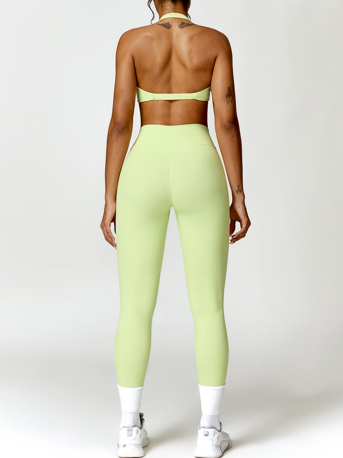 Twisted Halter Neck Bra and High Waist Leggings Active Set